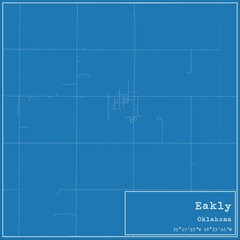 Fototapeta premium Blueprint US city map of Eakly, Oklahoma.