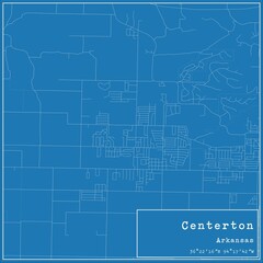 Blueprint US city map of Centerton, Arkansas.