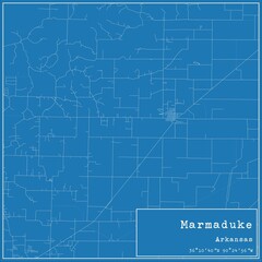Fototapeta premium Blueprint US city map of Marmaduke, Arkansas.