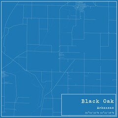 Blueprint US city map of Black Oak, Arkansas.