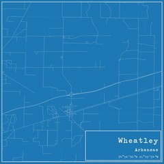 Blueprint US city map of Wheatley, Arkansas.