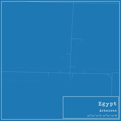 Blueprint US city map of Egypt, Arkansas.