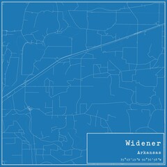 Blueprint US city map of Widener, Arkansas.