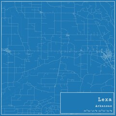Blueprint US city map of Lexa, Arkansas.