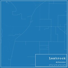 Blueprint US city map of Lambrook, Arkansas.