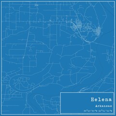 Fototapeta premium Blueprint US city map of Helena, Arkansas.