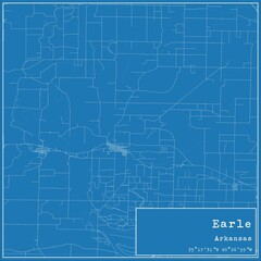 Obraz premium Blueprint US city map of Earle, Arkansas.