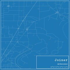 Blueprint US city map of Joiner, Arkansas.