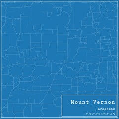 Obraz premium Blueprint US city map of Mount Vernon, Arkansas.