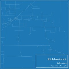 Blueprint US city map of Wabbaseka, Arkansas.