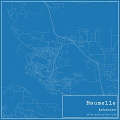 Blueprint US city map of Maumelle, Arkansas.