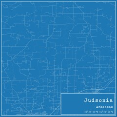 Blueprint US city map of Judsonia, Arkansas.