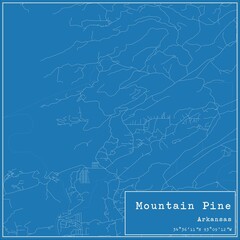Blueprint US city map of Mountain Pine, Arkansas.