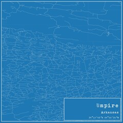 Blueprint US city map of Umpire, Arkansas.