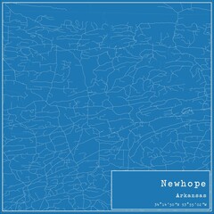 Blueprint US city map of Newhope, Arkansas.