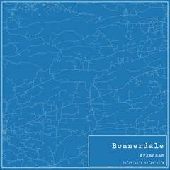 Blueprint US city map of Bonnerdale, Arkansas.