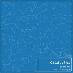 Blueprint US city map of Chidester, Arkansas.