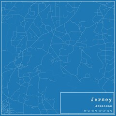 Blueprint US city map of Jersey, Arkansas.