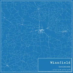 Foto op Plexiglas Blueprint US city map of Winnfield, Louisiana. © Rezona