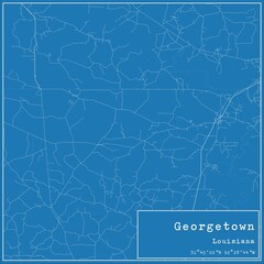 Blueprint US city map of Georgetown, Louisiana.