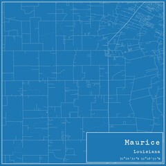 Blueprint US city map of Maurice, Louisiana.