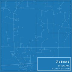 Blueprint US city map of Robert, Louisiana.