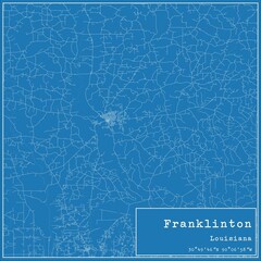 Blueprint US city map of Franklinton, Louisiana.