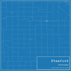 Blueprint US city map of Stamford, Nebraska.
