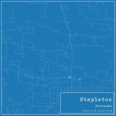 Blueprint US city map of Stapleton, Nebraska.