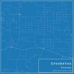 Blueprint US city map of Crookston, Nebraska.