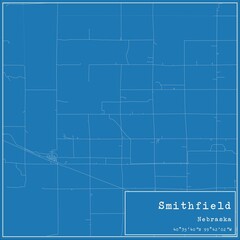 Blueprint US city map of Smithfield, Nebraska.