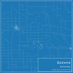 Blueprint US city map of Enders, Nebraska.