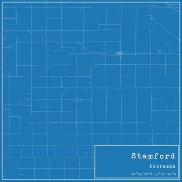 Blueprint US city map of Stamford, Nebraska.