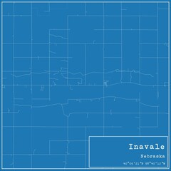 Blueprint US city map of Inavale, Nebraska.