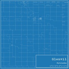 Blueprint US city map of Glenvil, Nebraska.