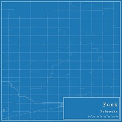 Blueprint US city map of Funk, Nebraska.