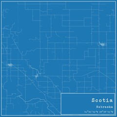 Blueprint US city map of Scotia, Nebraska.
