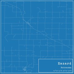 Blueprint US city map of Hazard, Nebraska.