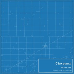 Blueprint US city map of Chapman, Nebraska.