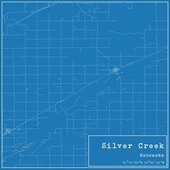 Blueprint US city map of Silver Creek, Nebraska.