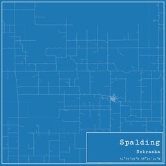 Blueprint US city map of Spalding, Nebraska.