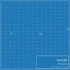 Blueprint US city map of Leigh, Nebraska.