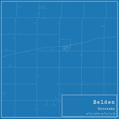 Blueprint US city map of Belden, Nebraska.