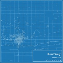 Blueprint US city map of Kearney, Nebraska. - obrazy, fototapety, plakaty