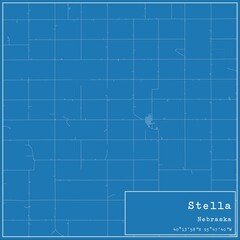 Blueprint US city map of Stella, Nebraska.