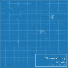 Blueprint US city map of Stromsburg, Nebraska.
