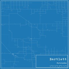 Blueprint US city map of Bartlett, Nebraska.