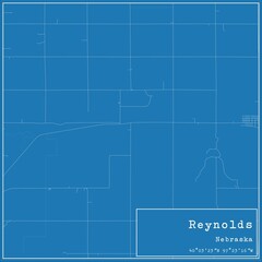 Blueprint US city map of Reynolds, Nebraska.