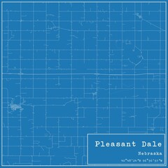 Blueprint US city map of Pleasant Dale, Nebraska.