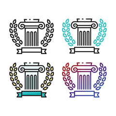 Law department icon design in four variation color